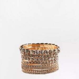 Elegant Gold and Silver Crystal Bracelets